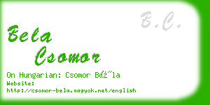 bela csomor business card